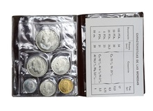 Pre Owned, 1980 (6-Coin)  100 PTA, to 50 C, Set, issued in official plastic wallet, UNC