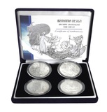 Britannia Design One Ounce Silver Bullion Four-Coin Set, Brilliant Uncirculated