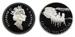 Canada 1992 $1 Kingston to York Stagecoach - Sterling Silver Proof Dollar in capsule