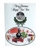Isle of Man, 1984 Christmas 50p Silver Proof, enclosed in Christmas Card, 'Sutherland Train' as Issued with Certificate