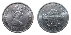 Bailiwick of Jersey, 1977 Silver Jubilee One Crown, UNC