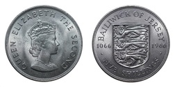 Bailiwick of Jersey, 5 shillings 1966 Battle of Hastings 1066-1966 UNC