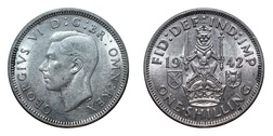 38854 Silver One Shilling, Scot 1942, GVF