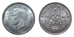38835 Silver One Shilling Eng 1946, GVF