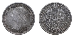 38780 Silver One Shilling 1900, GF