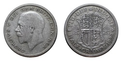 18068 George V Silver 1928 Half crown, GF