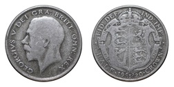 21492 George V Silver 1920 Half crown, Fine