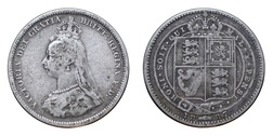 80003 Silver One Shilling 1887, GF