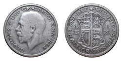 80005 George V Silver 1929 Half crown, GF