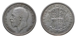 80007 George V Silver 1935 Half crown, GF