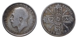 39479 George V silver Florin 1918, FAIR