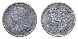 38792 Victoria Silver 1897 Shilling, GVF