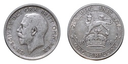 38635 George V Silver 1918 Shilling, aVF