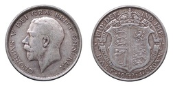 1914 George V Silver Half crown, GF 15551