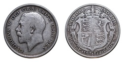 1914 George V Silver Half crown, GF
