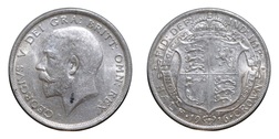 1914 George V silver 1916 Half crown, GVF Mint Lustre 38253