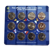 First official issue of 1 Euro Coins of the 12 Member States