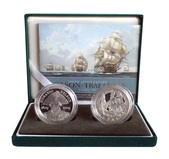 Pre-Owned 2005 Nelson & Trafalgar Silver Proof Piedfort 2-Coin Set