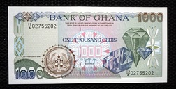 Ghana, 1000 CEDIS 23nd February 1996 Pick# 29a Crisp Uncirculated