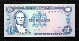 Jamaica, 10 Dollars 1994 'George W Gordon' Banknote - 1994-03-01 - AU(55-58) Crisp Uncirculated
