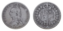 1890 Victoria Silver Half crown, Fine 21568
