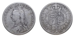 1891 Victoria Silver Half crown, Fine 38205