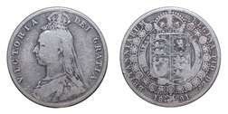 1891 Victoria Silver Half crown, Fine 38206