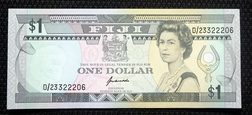 1993 ND Fiji One Dollar Banknote, Crisp Uncirculated