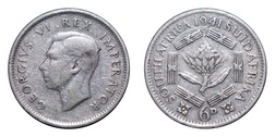 South Africa, 1941 Sixpence, GF