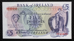 Northern Ireland, Five Pounds Banknote 1980e ND Issue, Pick 66. GRADE: Crisp Uncirculated