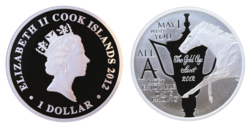 Cook Islands, 2012 Queen's Golden Jubilee £5, "Gold Cup at Ascot" .999 Silver Proof Crown, in capsule