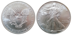 US, 1994 One Dollar, 1 ounce 0.999 silver Eagle, Scarce date UNC in capsule
