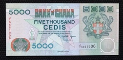 Ghana, 5000 CEDIS 23nd February 1996 Pick# 31c Crisp Uncirculated
