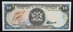 Trinidad and Tobago, 10 Dollars (1985) Pick 38c Crisp Uncirculated