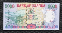 Uganda, 5000 Shillings 1993 Pick 37a Crisp Uncirculated