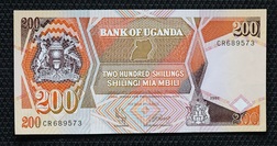 Uganda, 200 Shillings 1991 Pick 32b, Crisp Uncirculated
